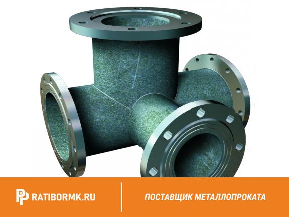 Тройник фланцевый с пожарной подставкой ППТФ 300х150