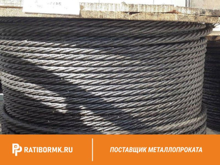Канат стальной 16,5 мм ГОСТ 3077-80 ЛК-О 6х19(1+9+9)+1